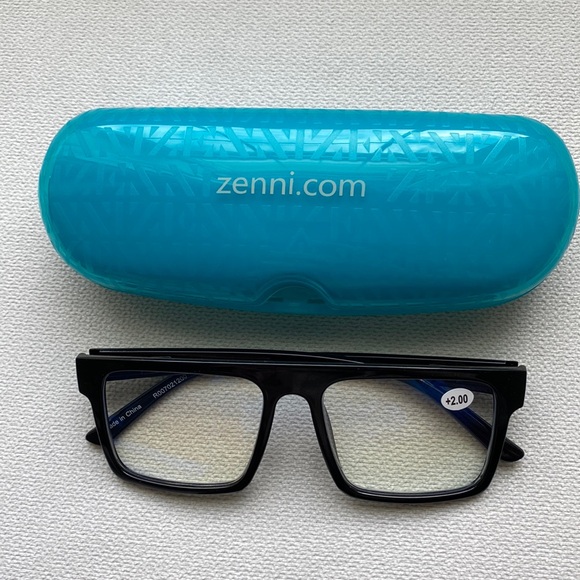 NEW Zenni Optical 2.0 Black Rectangle Reader Glasses - Picture 1 of 9